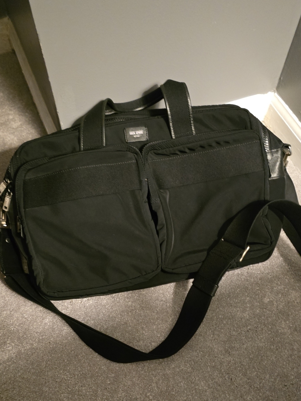Vintage Jack Spade Black Men’s (Unisex) Messenger Bag- Tactical Travel Briefcase